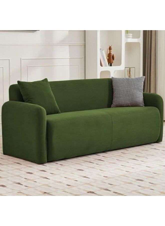 Ripple FURNITURE UAE Homes Trendy 2-Seater Sofa, Stain-Resistant Fabric, Square Arms (Green) - Image 1