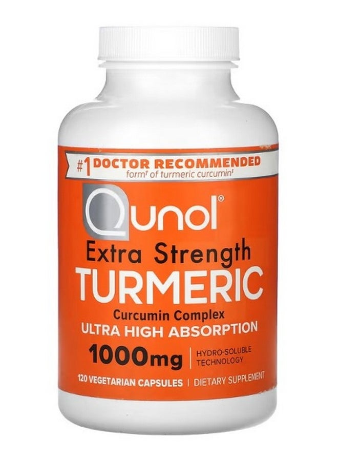 Qunol Turmeric Curcumin Complex Extra Strength 1000 mg 120 Vegetarian Capsules 500 mg per Capsule  - Image 1