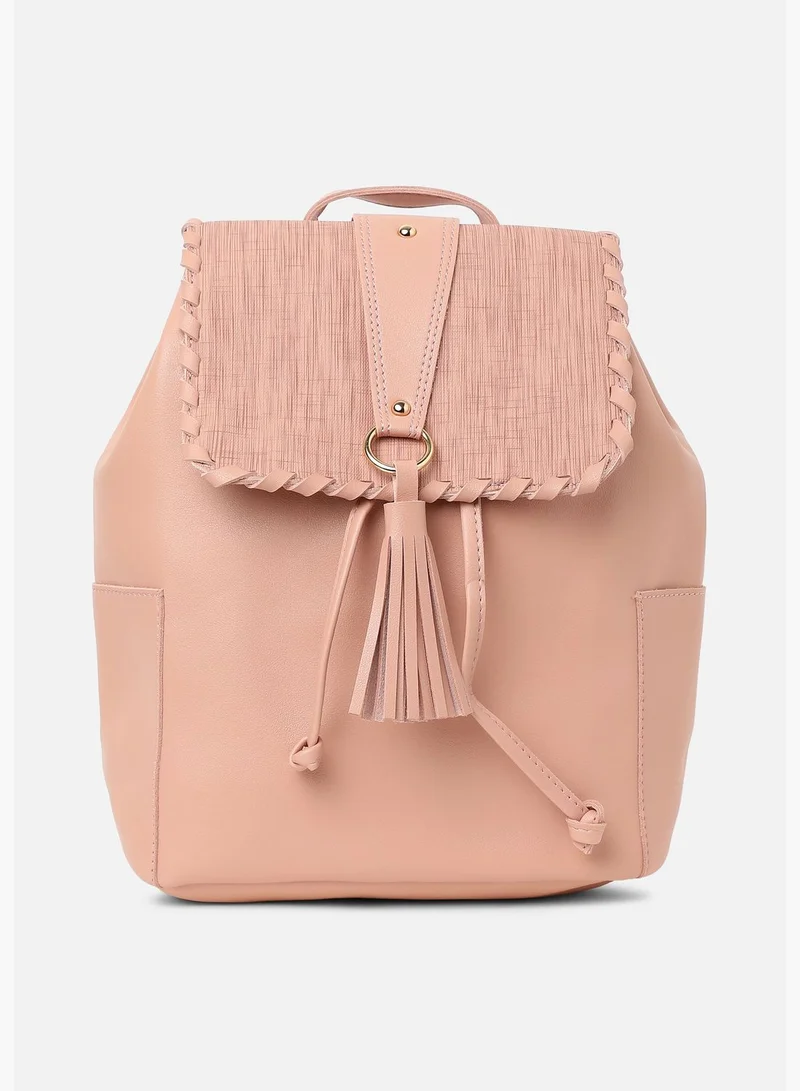 Haute Sauce Solid Casual PU Leather Regular Backpack with Magnet Lock For Women
