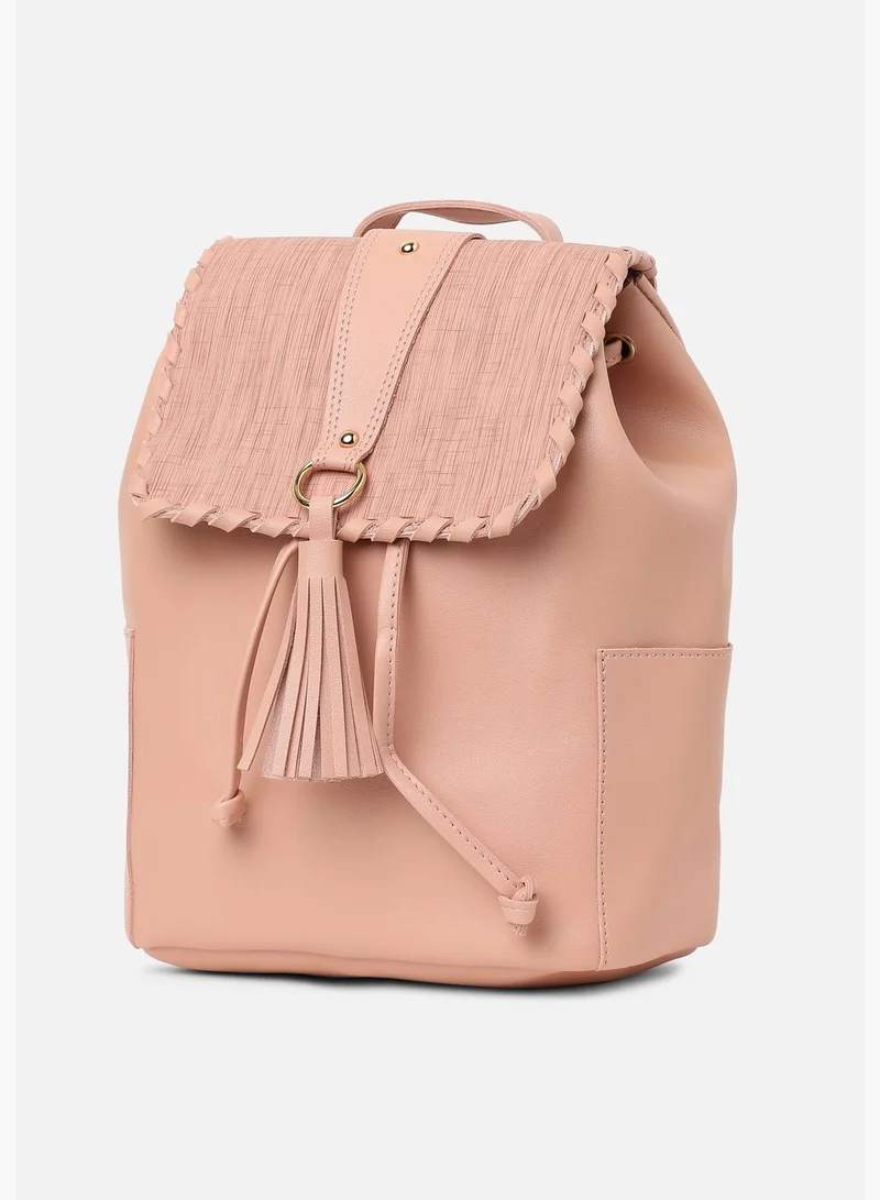 Haute Sauce Solid Casual PU Leather Regular Backpack with Magnet Lock For Women
