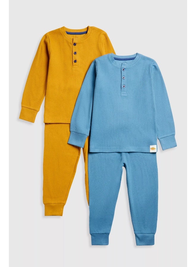 mothercare Waffle Pyjamas - 2 Pack  - Image 1