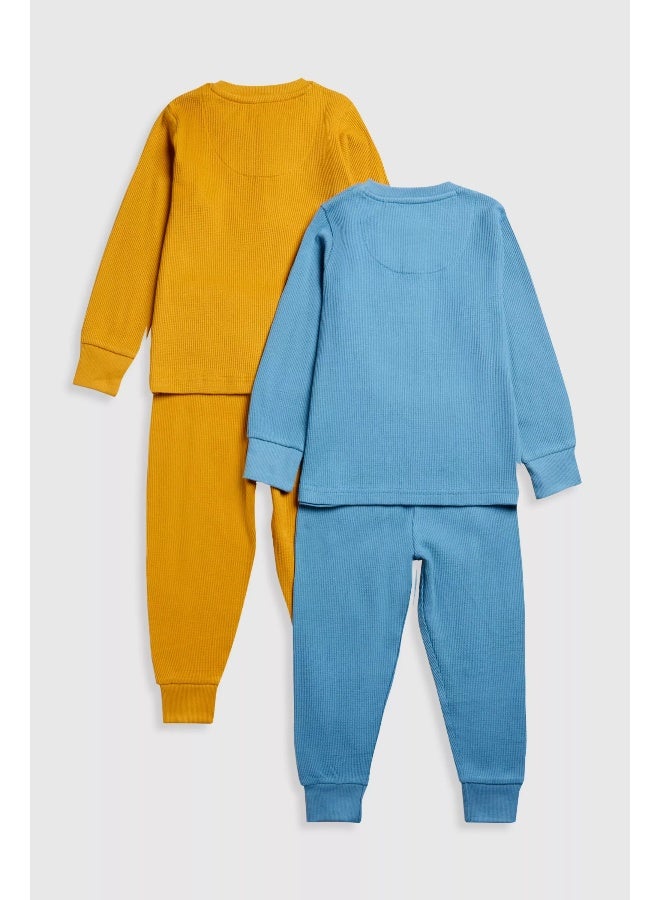 mothercare Waffle Pyjamas - 2 Pack  - Image 2