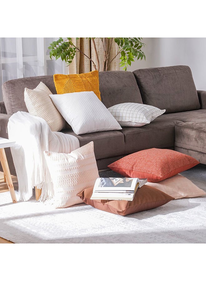 Danube Home Gleam Solid Texture Cushion Cover - Rust - 45x45 cm | Cotton Couch Pillow Cover For Living Room, Bed Room - Image 4