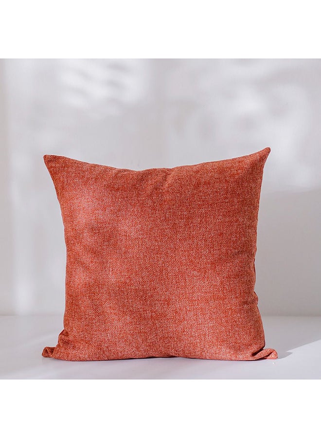 Danube Home Gleam Solid Texture Cushion Cover - Rust - 45x45 cm | Cotton Couch Pillow Cover For Living Room, Bed Room - Image 1