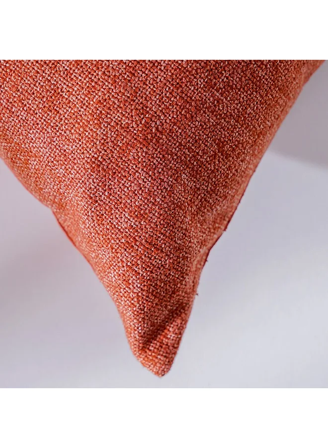 DANUBE HOME Danube Home Gleam Solid Texture Cushion Cover - Rust - 45x45 cm | Cotton Couch Pillow Cover For Living Room, Bed Room