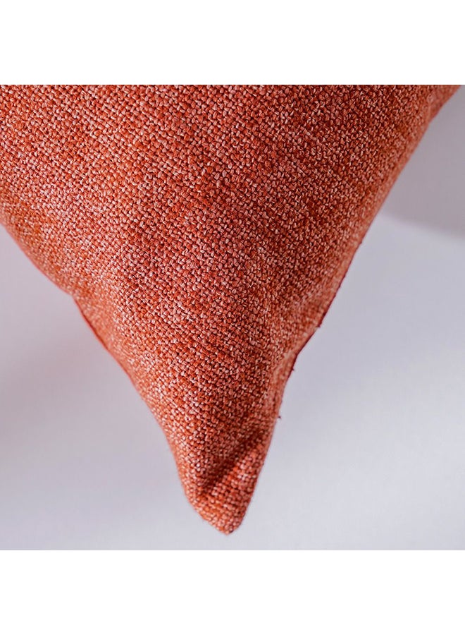 Danube Home Gleam Solid Texture Cushion Cover - Rust - 45x45 cm | Cotton Couch Pillow Cover For Living Room, Bed Room - Image 2