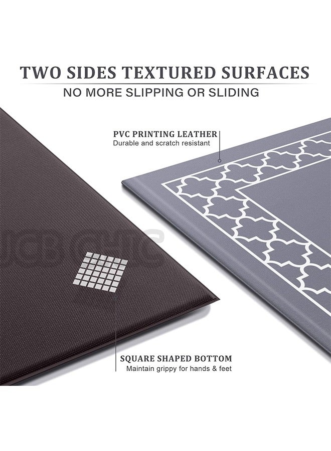 JCB CHIC Kitchen Rug Set of 2 Non Slip Cushioned Kitchen Mats for Floor Waterproof Comfort Kitchen Rugs and Mats Anti Fatigue Diatom mud Leather Mat for Kitchen,Floor,Office J2515（40*60cm+40*120cm) - Image 3