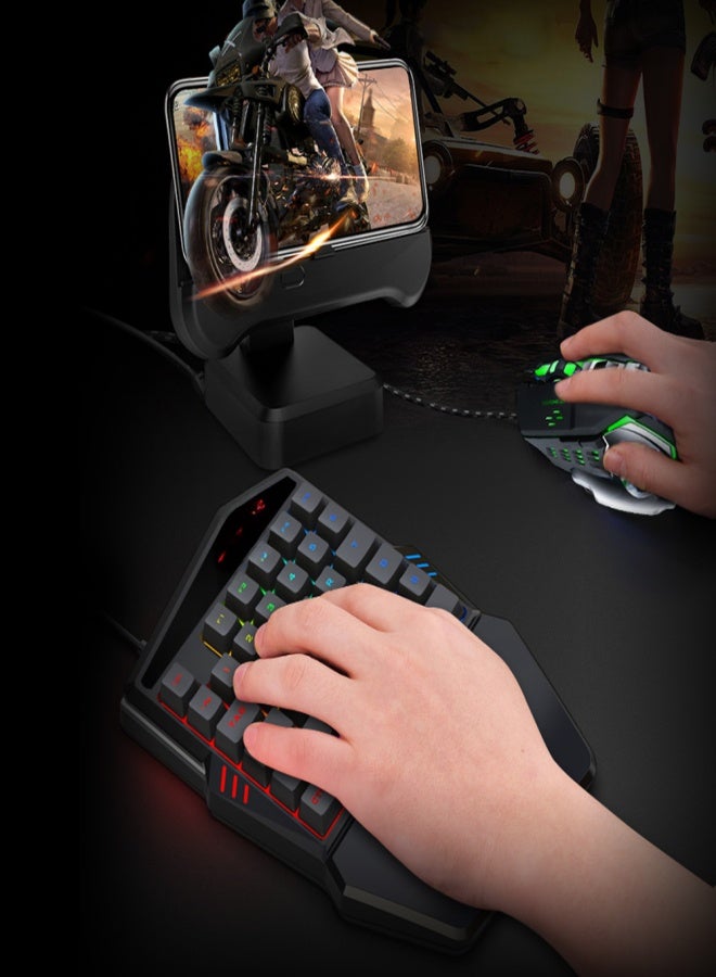 T-WOLF One Handed Gaming Keyboard T17 with Wrist Rest Colorful Backlit 35 Keys Portable Mini Ergonomic Mechanical Feel Gaming Keypad for PC Phone Laptop Desktop - Image 2