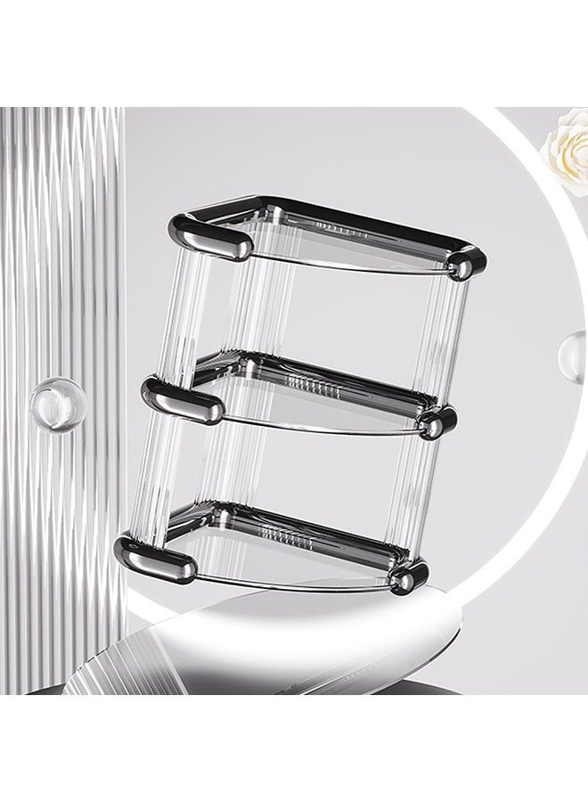 XiuWoo 3-Tier Skincare Organizer Makeup Organizer Cosmetics Organizer and Storage Perfume Display Stand for Dresser Organizer Countertop 3 Tier Black Bathroom Skincare Organizers Makeup Storage Cosmetic Organizer - Image 3