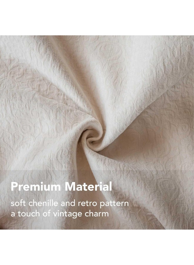 Home Care Cushion Cover Throw Pillow Covers 18×18 Inch Pack of 2 Chenille Raw White Decorative Throw Pillow Covers Soft Vintage Pillowcase classical and Luxurious for Sofa Living Room Bed - Image 2