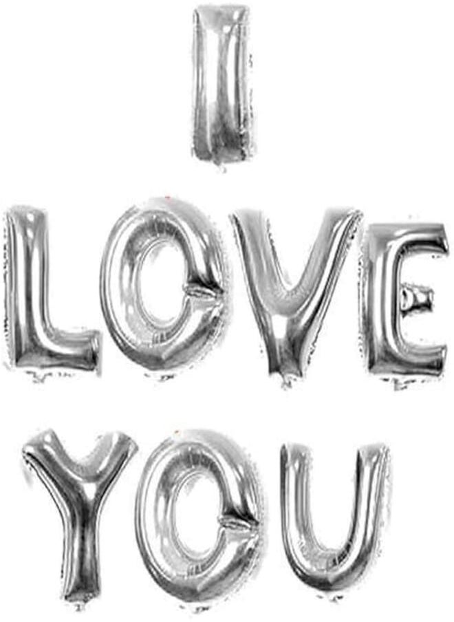 Tamona I Love YOU Silver Foil Balloons Party Decoration 