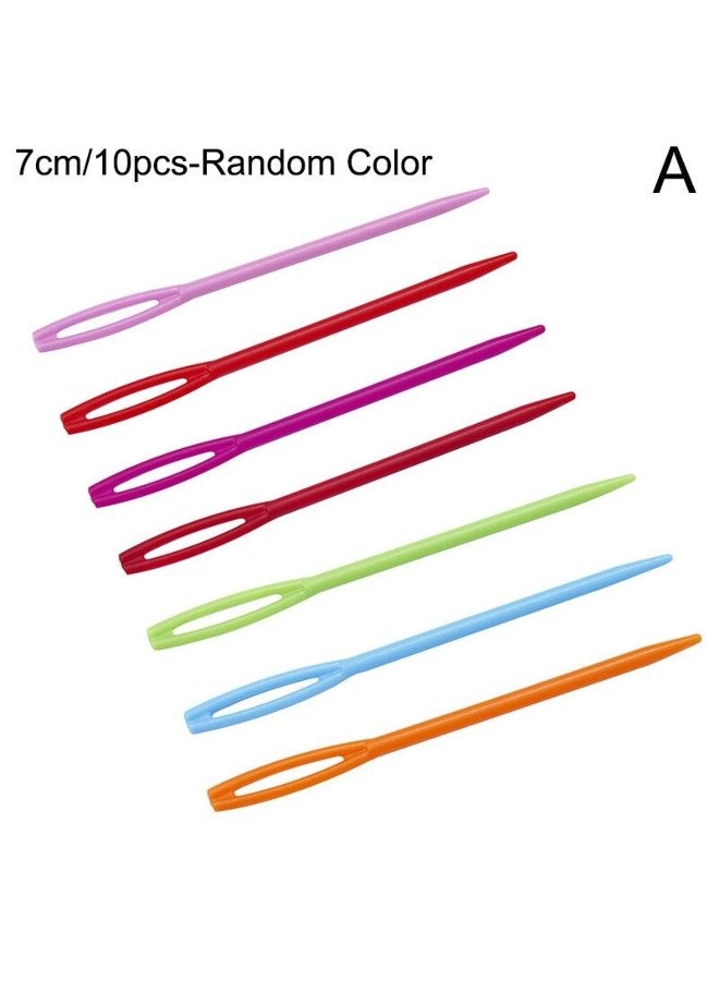 Generic 10Pcs Color Plastic Hand Sewing Needle Crochet Hooks DIY Yarn Darning Tapestry Knitting Hand-knitted Tool Sweater Needle - Image 2