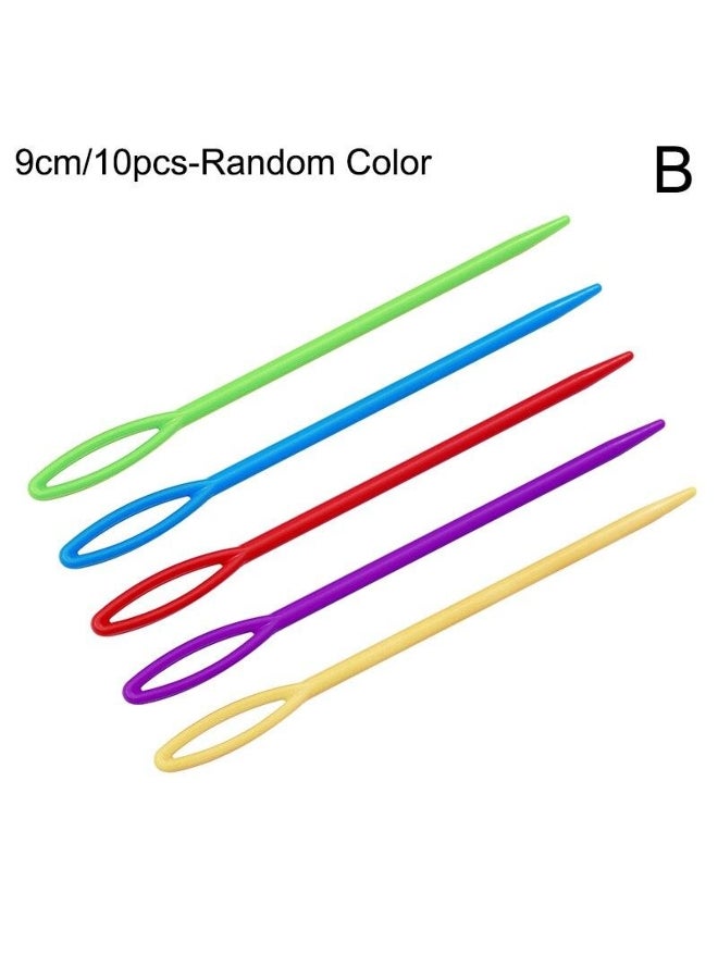 Generic 10Pcs Color Plastic Hand Sewing Needle Crochet Hooks DIY Yarn Darning Tapestry Knitting Hand-knitted Tool Sweater Needle - Image 1