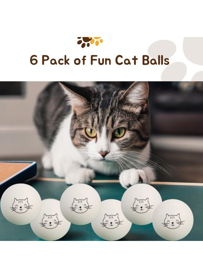 Cloverjoyed Cat Ball Toys - 6 Pack Ping Pong Balls for Cats, Cat Enrichment Toy, Cat Lovers Gift Ideas, Cat Ball Pits, Cat Mom, Bouncy Balls - Image 5