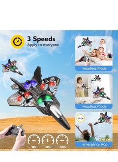 Houmt HOUMT RC Plane Helicopter, RTF 2.4GHz 6-axis Gyro Quadcopter RC Fighter Stunt Airplane Jet Fighter with 3D Flip, Gravity Sensing, Spray Stunts Easy to Fly Aircraft Toy for Adult Kids  - Image 2