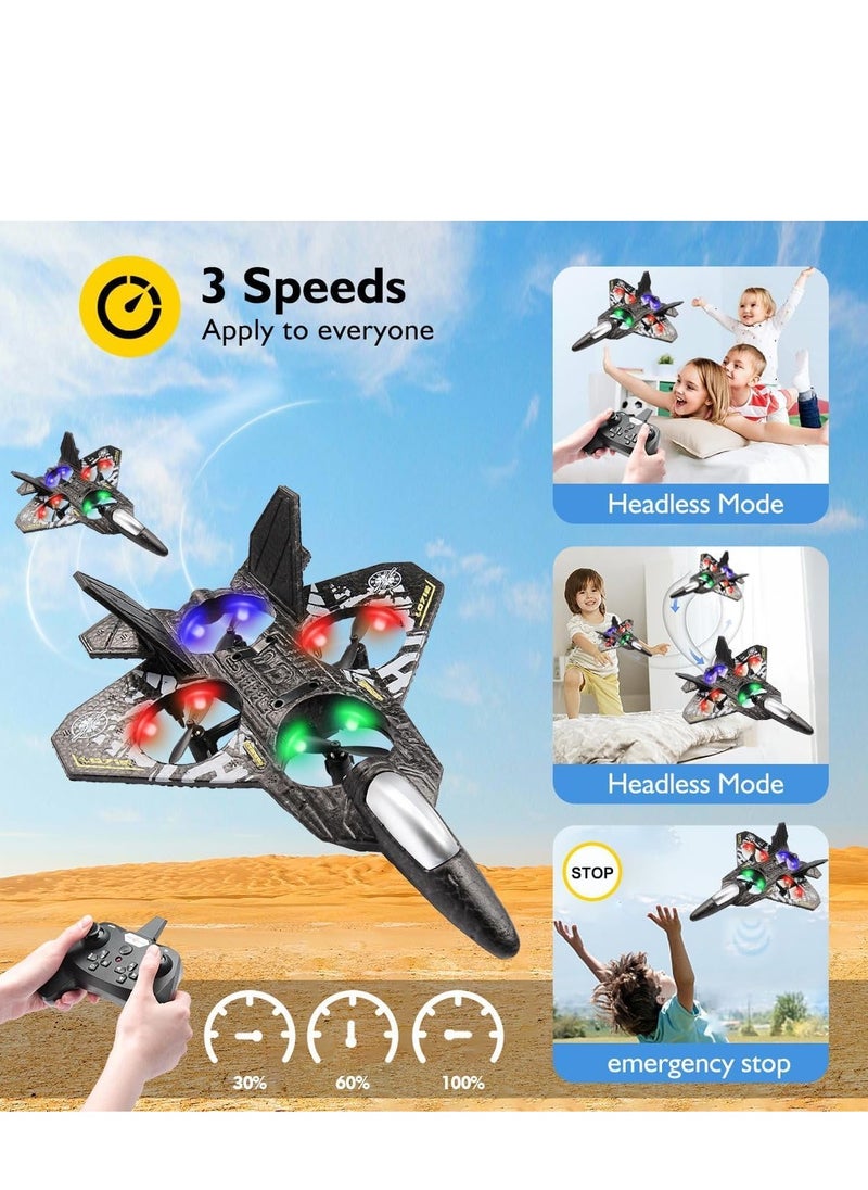 Houmt HOUMT RC Plane Helicopter, RTF 2.4GHz 6-axis Gyro Quadcopter RC Fighter Stunt Airplane Jet Fighter with 3D Flip, Gravity Sensing, Spray Stunts Easy to Fly Aircraft Toy for Adult Kids  - Image 2