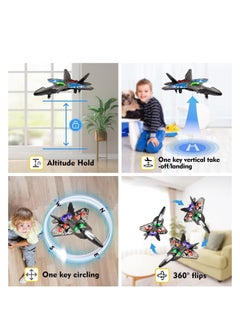 Houmt HOUMT RC Plane Helicopter, RTF 2.4GHz 6-axis Gyro Quadcopter RC Fighter Stunt Airplane Jet Fighter with 3D Flip, Gravity Sensing, Spray Stunts Easy to Fly Aircraft Toy for Adult Kids  - Image 3