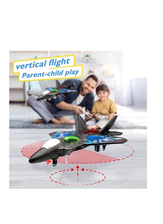 HOUMT RC Plane Helicopter, RTF 2.4GHz 6-axis Gyro Quadcopter RC Fighter Stunt Airplane Jet Fighter with 3D Flip, Gravity Sensing, Spray Stunts Easy to Fly Aircraft Toy for Adult Kids