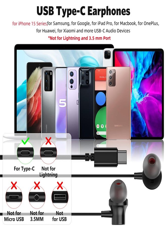 COOYA USB C Headphone,COOYA Type C Wired Earbuds Magnetic Bass Noise Canceling In-Ear Earphones+Mic for iPhone 17 16 15 Pro Max iPad 10 Pixel 9 8 for Samsung Galaxy S25 Ultra S24 S23 A16 A56 for OnePlus 13 - Image 2