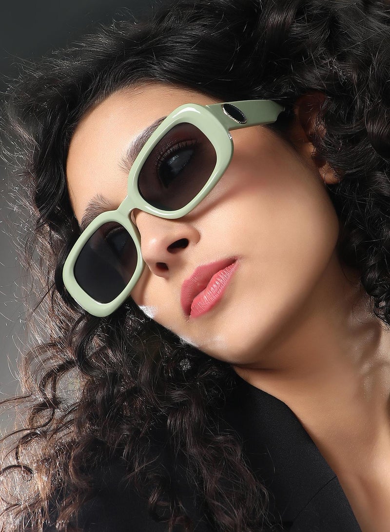 صوص هاوت نظارة شمسية بإطار مستطيل كامل الحواف مع حماية من الأشعة الشمسية للنساء  - Image 3
