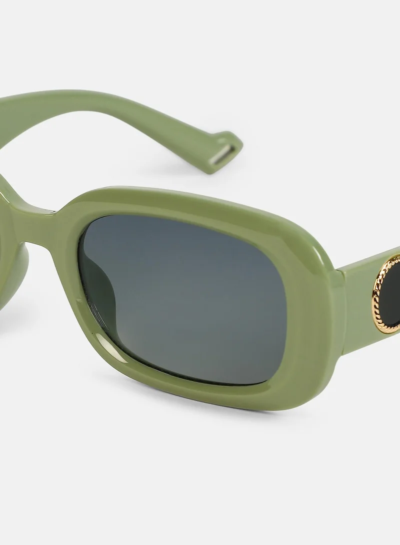 Haute Sauce Polarized Full Rim Rectangle Sunglasses For Women