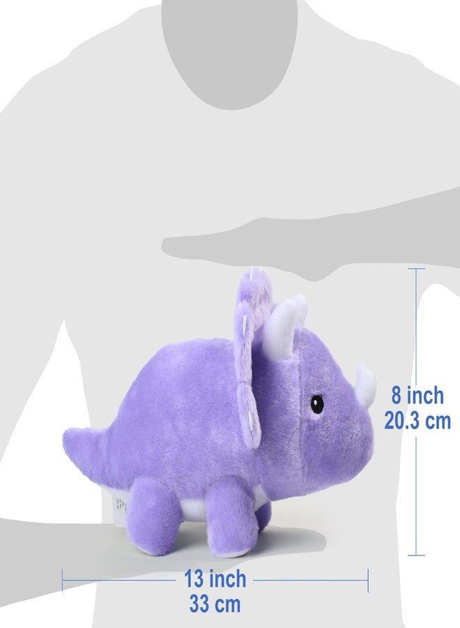 BenBen Dinosaur Stuffed Animal, 13” Dino Plush Toys, Cute Plushies Stuff for Kids, Triceratops, Purple, Baby Shower, Birthday, Easter Basket Stuffers - Image 5