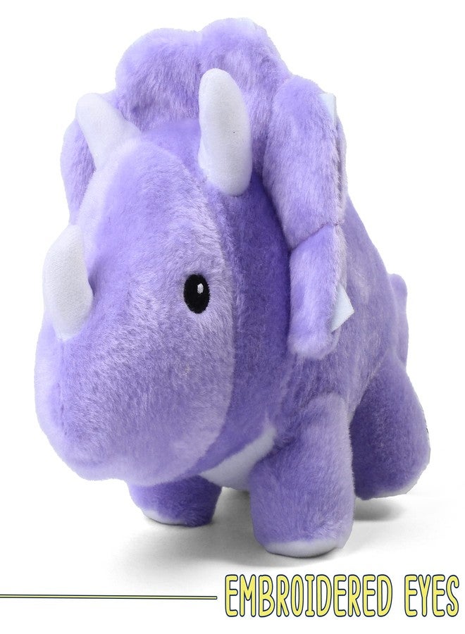 BenBen Dinosaur Stuffed Animal, 13” Dino Plush Toys, Cute Plushies Stuff for Kids, Triceratops, Purple, Baby Shower, Birthday, Easter Basket Stuffers - Image 2