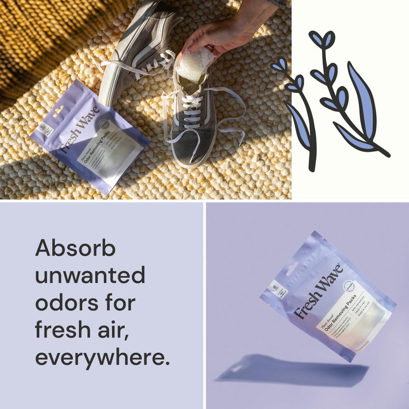 Fresh Wave Lavender Odor Eliminating & Deodorizing Packs | Bag of 6 | Safer Odor Relief for Small Spaces | Natural Plant-Based Odor Eliminator | Odor Absorbers for Home - Image 3