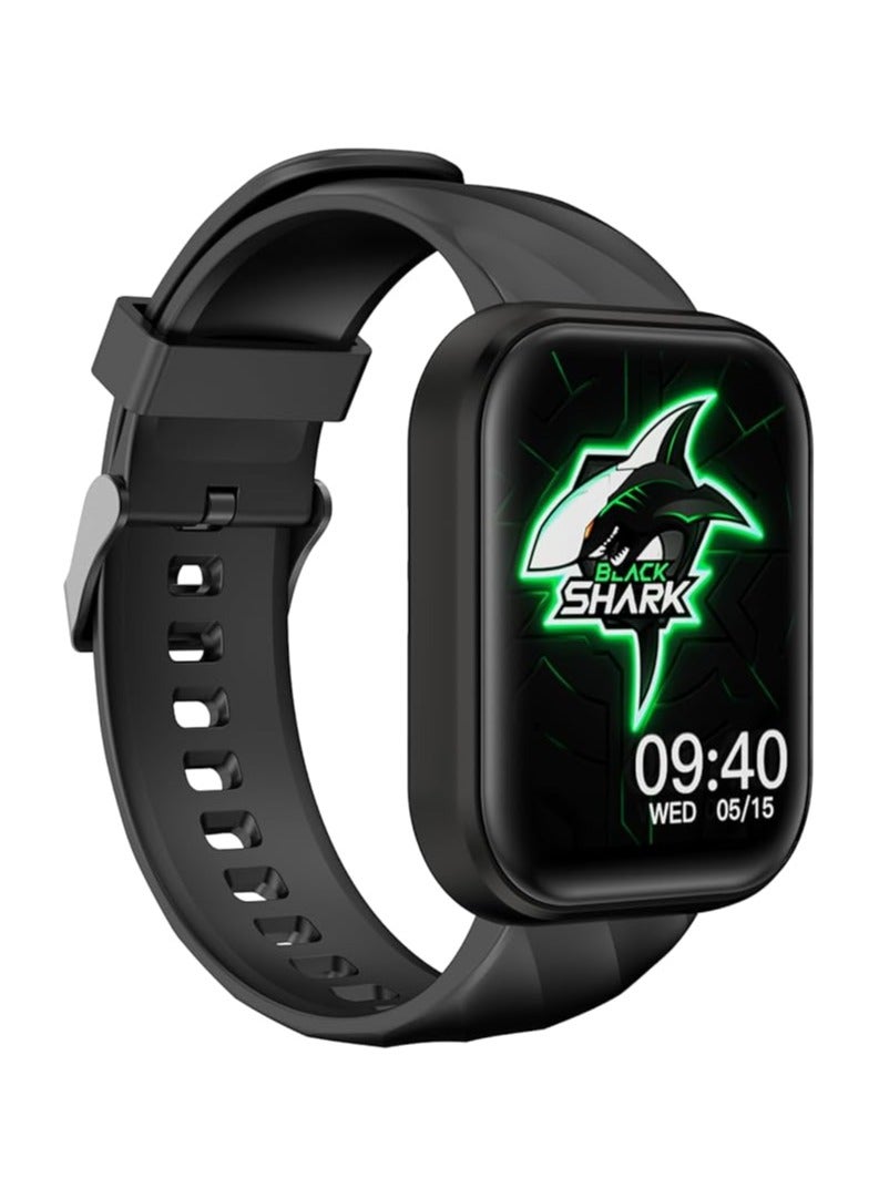 BLACK SHARK ساعة ذكية GT نيو بشاشة 2.02 بوصة، بطارية لمدة 7 أيام، أكثر من 100 وضع رياضي، مكالمات واضحة، مراقبة صحية على مدار 24 ساعة ومقاومة للماء IP68 - أسود - Image 1