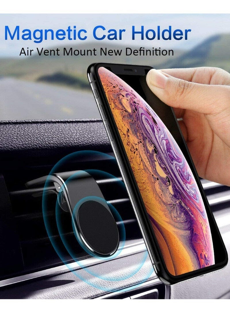 إلترازون Car Air Vent Mount Metal magnet bracket Holder Stand for iPhone Mobile Cell Phone GPS Navigator Holder(black) - Image 5