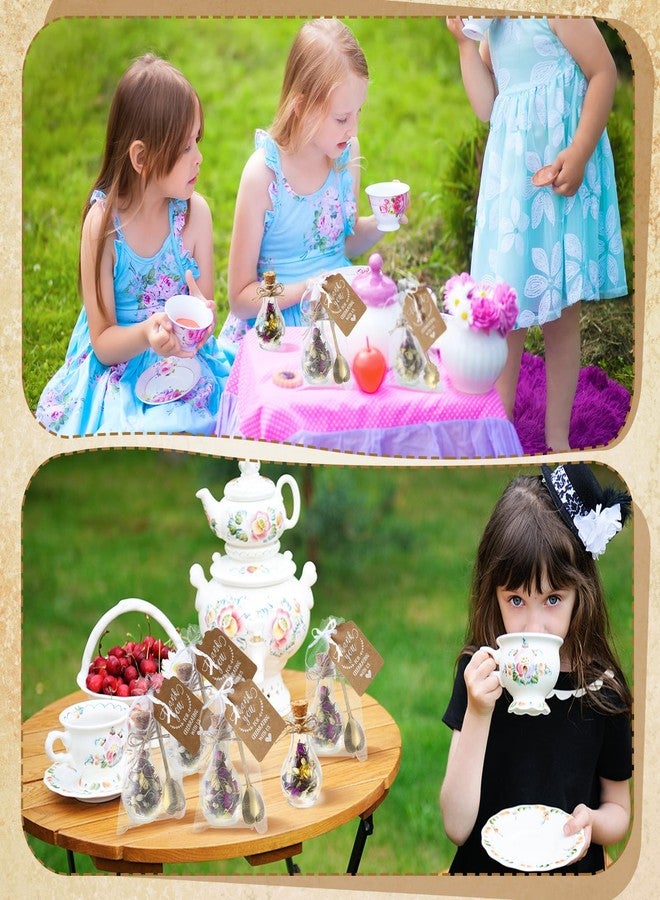 Funnymoom 12 Set Tea Party Favors Glass Tea Jar Teaspoon Organza Bag Gift Tag Rope Wedding Gifts for Guests Wedding Party Favors (Dried Flower Included) - Image 5