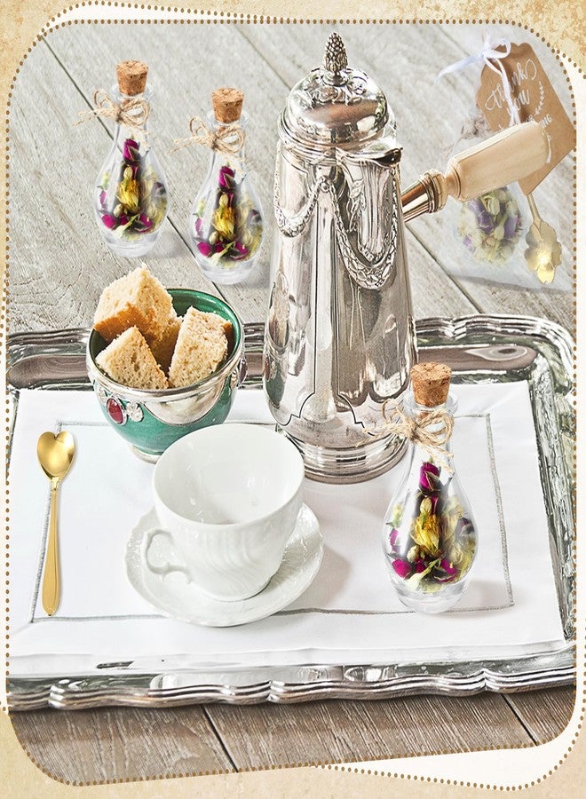 Funnymoom 12 Set Tea Party Favors Glass Tea Jar Teaspoon Organza Bag Gift Tag Rope Wedding Gifts for Guests Wedding Party Favors (Dried Flower Included) - Image 4