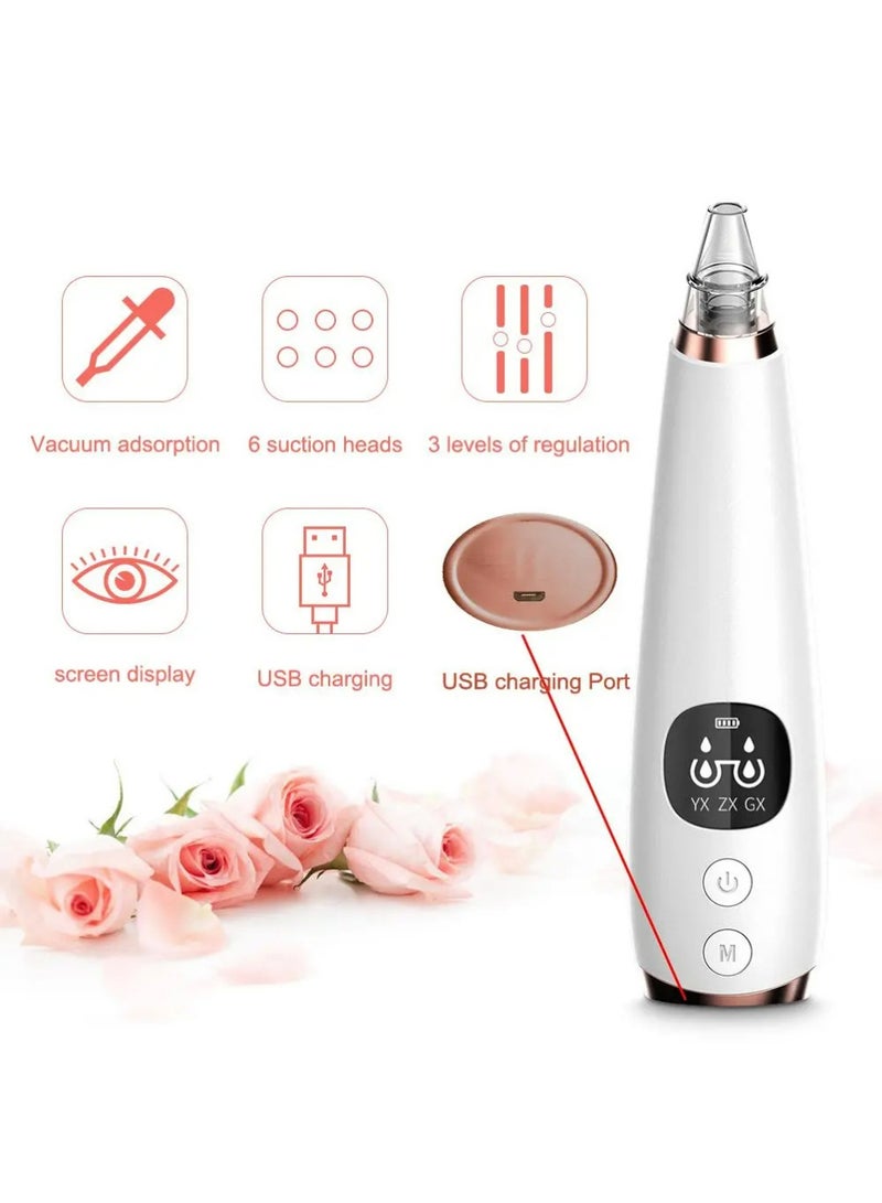 Blackhead Remover Vacuum, Blackhead Extractor Pore Vacuum Hot Compress, Electric Acne Comedone Whitehead Remover Tools - 3 Suction Power with LED Display, Rechargeable Pimple Popper Tool Kit - Image 4