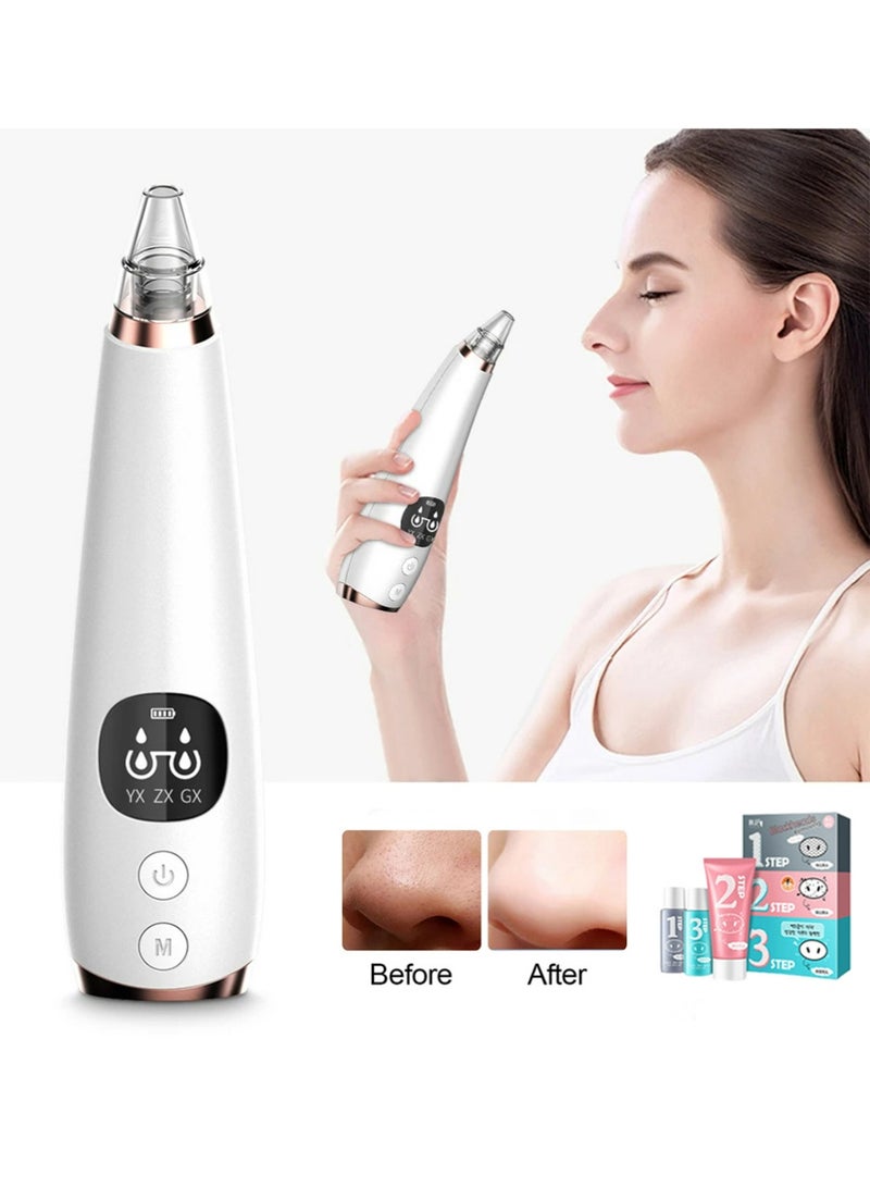 Blackhead Remover Vacuum, Blackhead Extractor Pore Vacuum Hot Compress, Electric Acne Comedone Whitehead Remover Tools - 3 Suction Power with LED Display, Rechargeable Pimple Popper Tool Kit - Image 1