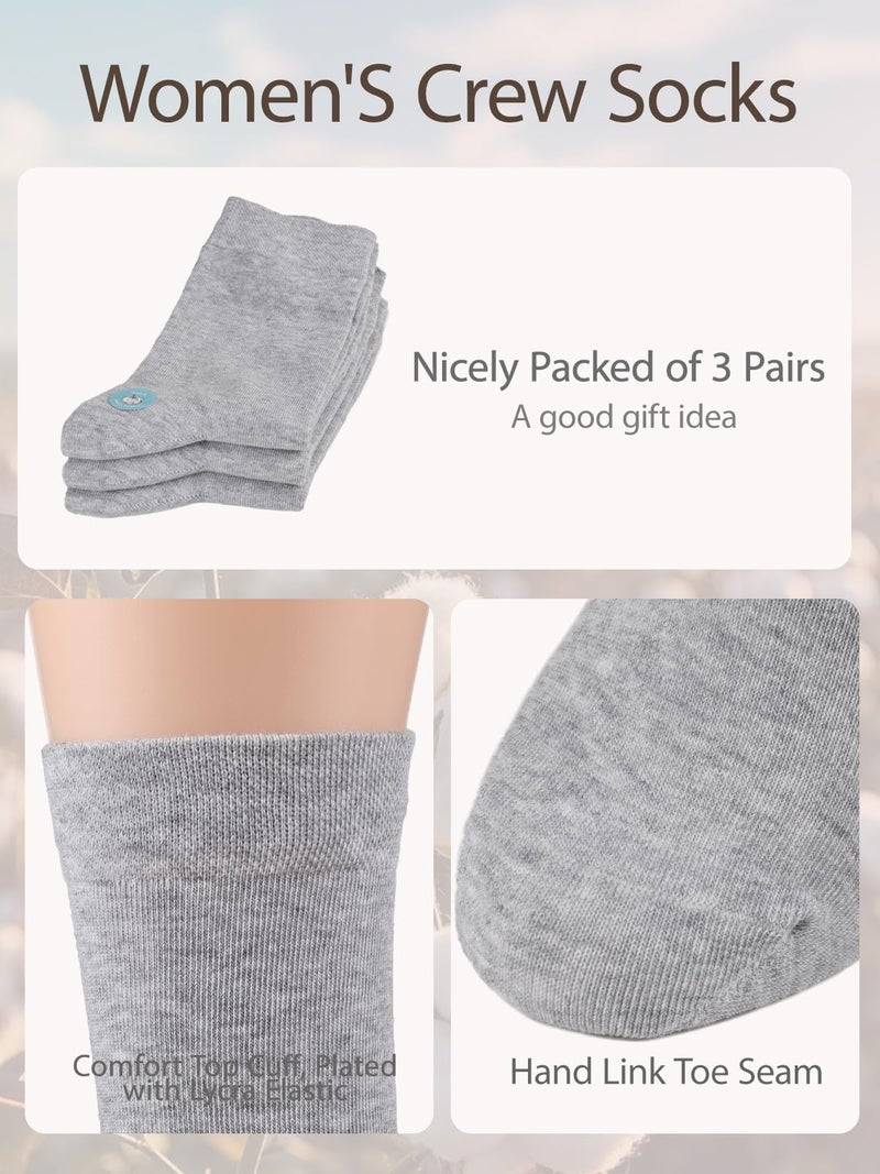 COTTON DAY Women's Soft Combed Cotton Dress Socks Seamless Toe (Lt.Gray 6-9) - Image 4