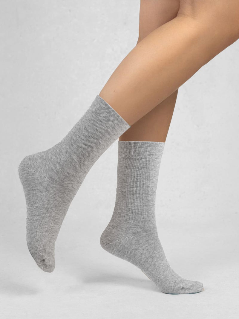 COTTON DAY Women's Soft Combed Cotton Dress Socks Seamless Toe (Lt.Gray 6-9) - Image 5