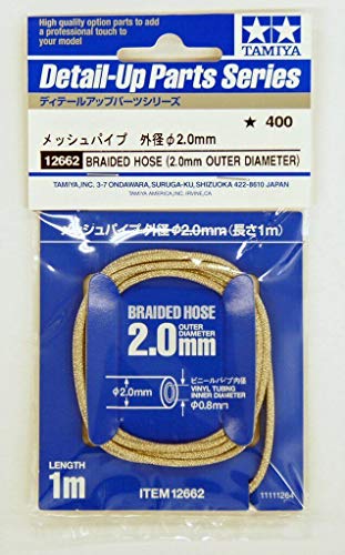 Tamiya 12662 – 1:6/1:12/1:24 0.8 x 2.0 mm Fabric Hose 1 m, Model Building, Crafts, Hobby, Gluing, Plastic kit Accessories, Silver - Image 2