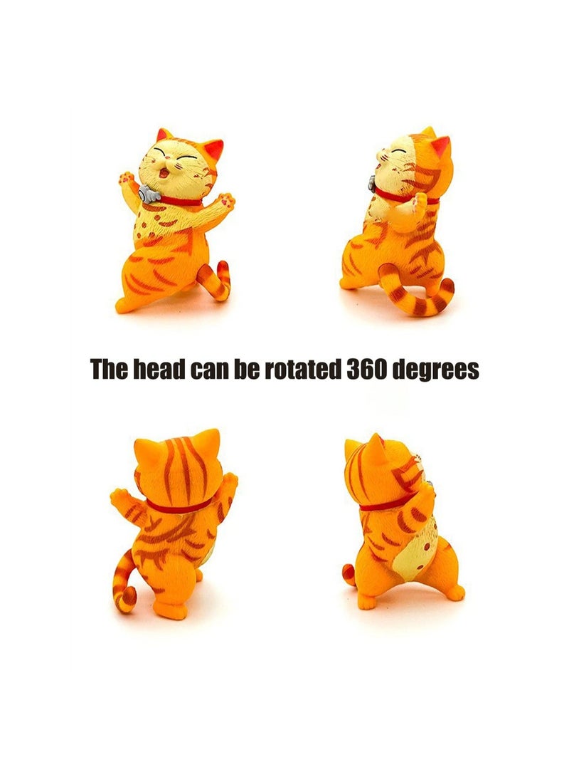 Y&D Miniature Cat Figurine 10 PCS Lovely Cheering Cats Figurines Crafts Collectible Ornament Cake Toppers for Home Garden Decor Supplies  - Image 5