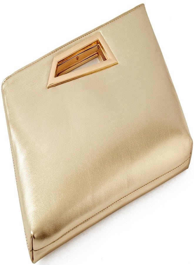 FanChris Evening Bag for Women Top-handle Clutch Purse Detachable Chain Crossbody Bag Party Wedding Handbag(light gold) - Image 4