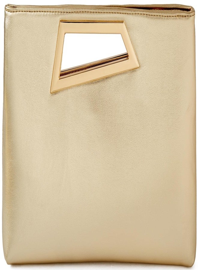 FanChris Evening Bag for Women Top-handle Clutch Purse Detachable Chain Crossbody Bag Party Wedding Handbag(light gold) - Image 1