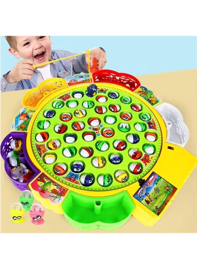 ARGT 45 PCS Magnetic Fishing Game – Rotating Musical Fishing Toy Set with 4 Poles, 5 Players, Educational & Family Game for Kids & Toddlers | Gift for Boys & Girls - Image 3