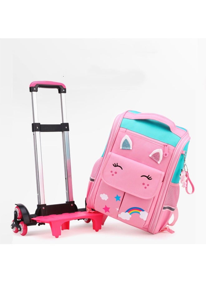 JCB CHIC حقائب مدرسية بعجلات للفتيات ذات سعة كبيرة للأطفال، حقيبة كتب للطلاب، حقيبة ظهر بعجلات للسفر، حقيبة أمتعة للأطفال للمدرسة الابتدائية