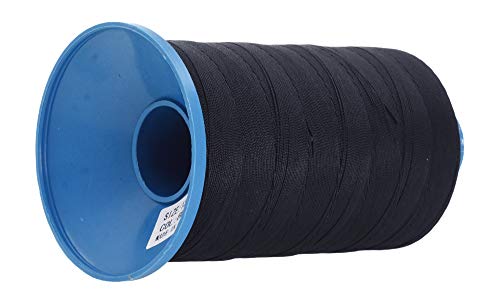 Mandala Crafts Size 138 420D T135 Bonded Nylon Thread - Black 1250 YDs Tex 135 Heavy Duty Sewing Threads for Leather, Jeans, Weaving, Outdoor Marine Upholstery - Image 2