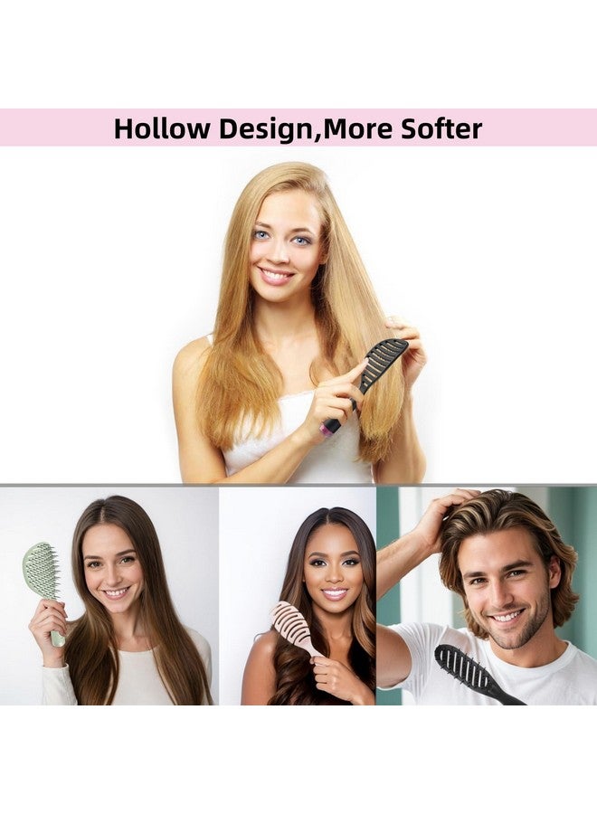 LAVONE Hair Brush, Curved Vented Hairbrush Faster Blow Drying, Detangler Brush with a Built in Brush Cleaner, Hair Clips and Magnetic Holder, for women Men & Kids, Detangling Brush for All Hairs - Image 5