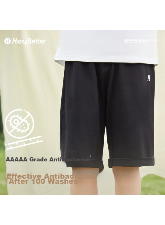 Heybetter Children's Denim-like Shorts, Moisture-wicking Quick-dry Soft Sports Shorts For Boys And Girls, Night Sky , Size 110 - Image 5