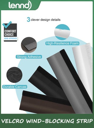Door Draft Stopper Bottom One Sided Door Draft Blockers，94cm Cutable Under Door Draft Blocker Insulator Door Sweep Weather Stripping Soundproof，Fits for Interior／Exterior Doors，1 Pack,Black - view 4
