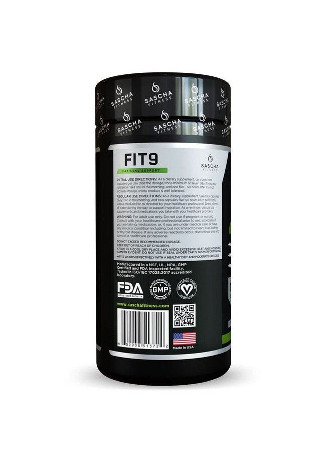 SASCHA FITNESS - Fat Loss Pills ; Collagen Support ; Fluid Balance ; Fit9 Ingredients: 7Keto + Uva Ursi Gotu Kola Ltheaninegingko Bilobadimgreen Tea ; Weight Loss Supplementsvegan120 Natural Cap - Image 1