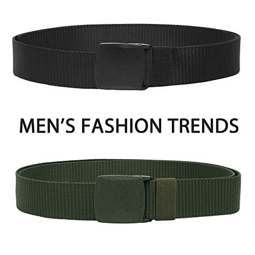 ZORO Unisex Nylon & Canvas Waist Belt For Men & Women, (Pack of 2), Fits on upto 40 inches Waist Size (Black,Green) - Image 2