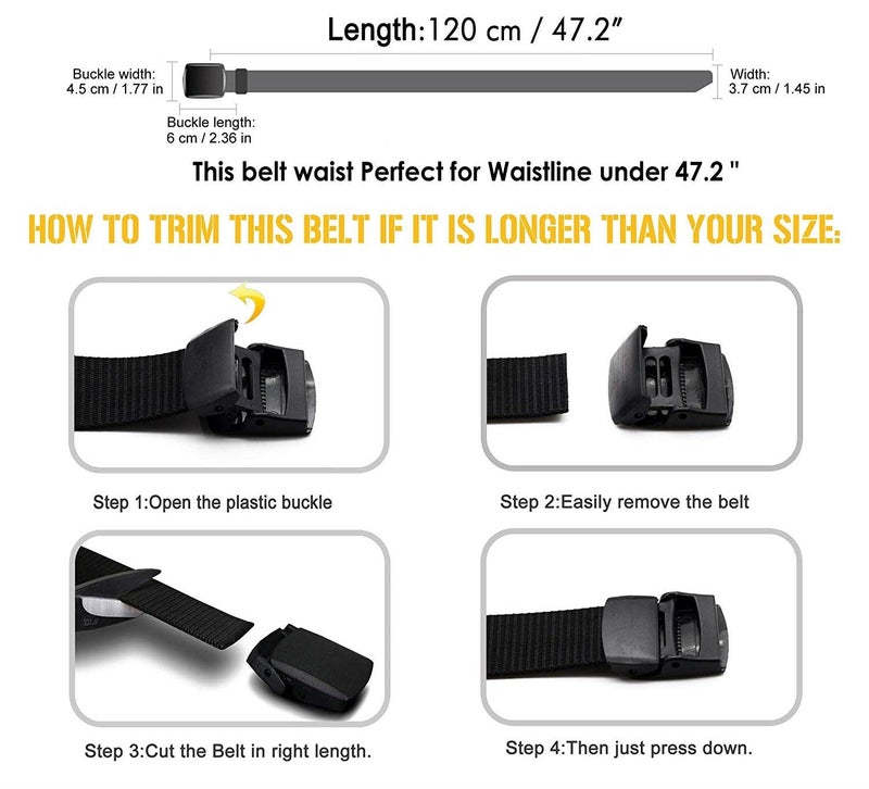 ZORO Unisex Nylon & Canvas Waist Belt For Men & Women, (Pack of 2), Fits on upto 40 inches Waist Size (Black,Green) - Image 5