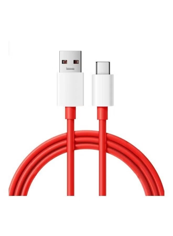 JAJEEK كابل شحن USB من نوع C بقطعتين لهواتف OnePlus 6T/6/5T/5/3T - أحمر/أبيض - شحن سريع ومزامنة بيانات، بطول 1 متر، أداء عالي السرعة - Image 4